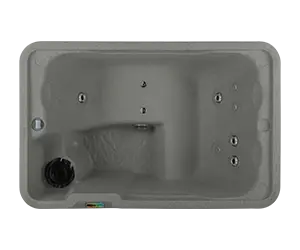 Overhead view of Fantasy Spas Aspire hot tub in taupe color