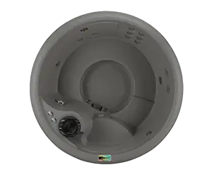 Overhead view of the Fantasy Spas Splendor Premier hot tub in Taupe shell finish.