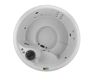 Overhead view of the Fantasy Spas Splendor Premier hot tub in Arctic White shell finish.