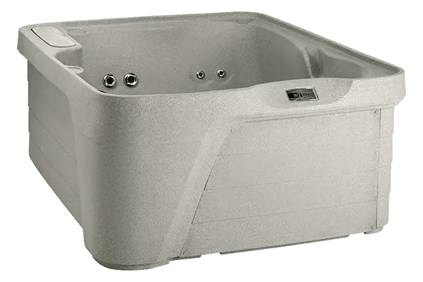 Freeflow Azure hot tub in sand color with compact design and comfortable seating