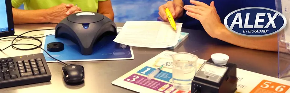 a header image of the water testing provided at blackthorne. the image shows various paperwork