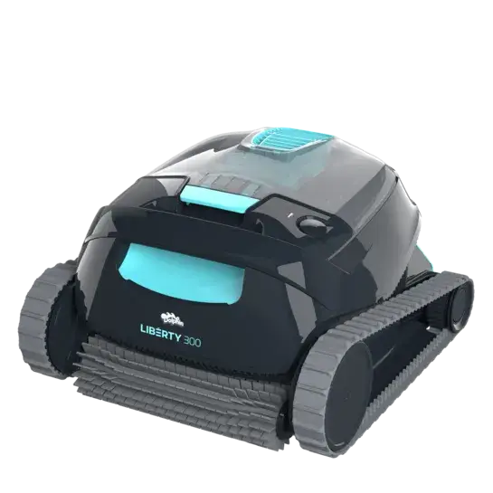 Maytronics Dolphin Liberty 300 cordless robotic pool cleaner featuring inductive charging and floor & wall cleaning capability
