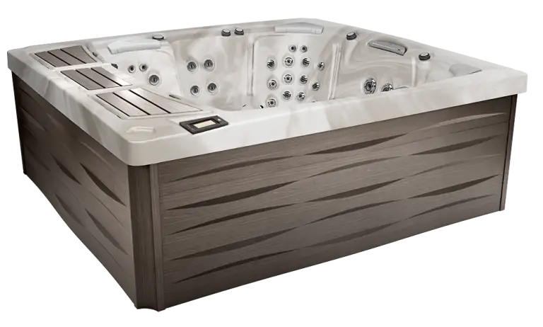 Sundance 980 Series Claremont hot tub with modern cabinetry and advanced hydrotherapy jets