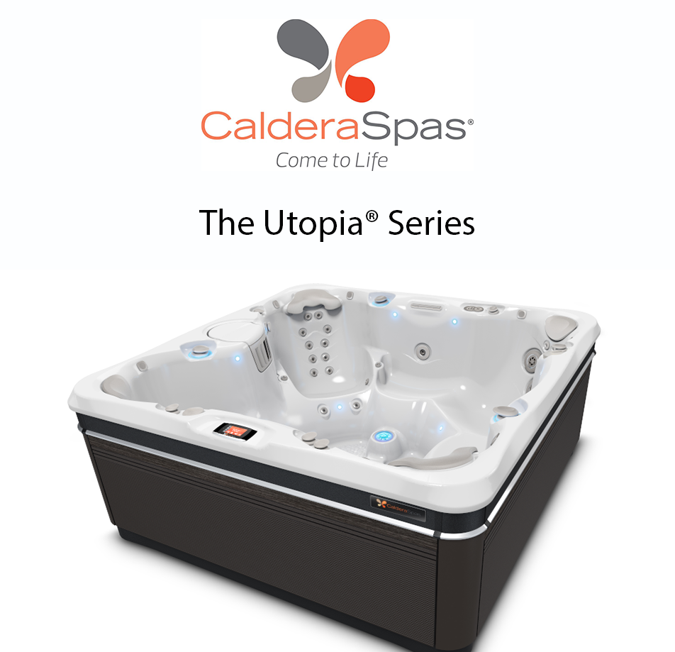 Caldera Utopia Series luxury hot tub with illuminated jets and advanced controls designed for premium hydrotherapy