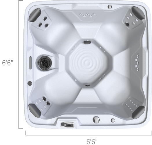 Overhead specifications image for the Caldera Fantasy Bloom spa
