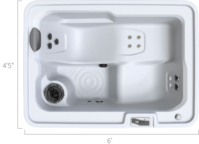 Overhead specifications image for the Caldera Fantasy Aspire spa