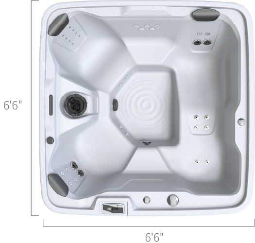 Overhead specifications image for the Caldera Fantasy Entice spa