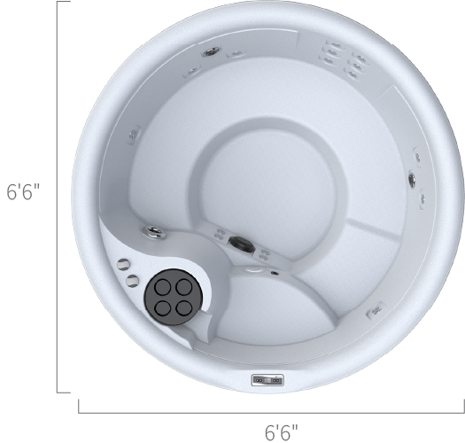 Overhead specifications image for the Caldera Fantasy Series Splendor spa