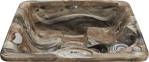 Tuscan Sun shell color on the Caldera Vacanza Series Celio spa at Blackthorne Spas