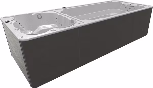 SwimLife SwimFit DualStream in Alpine Mist shell with Driftwood cabinet.