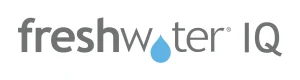 FreshWater IQ smart water monitoring logo featuring a blue water droplet symbol