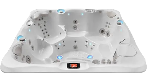 Caldera Utopia Geneva hot tub in Arctic White shell