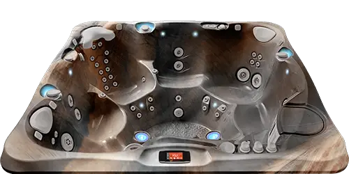 Caldera Utopia Geneva hot tub in Tuscan Sun shell