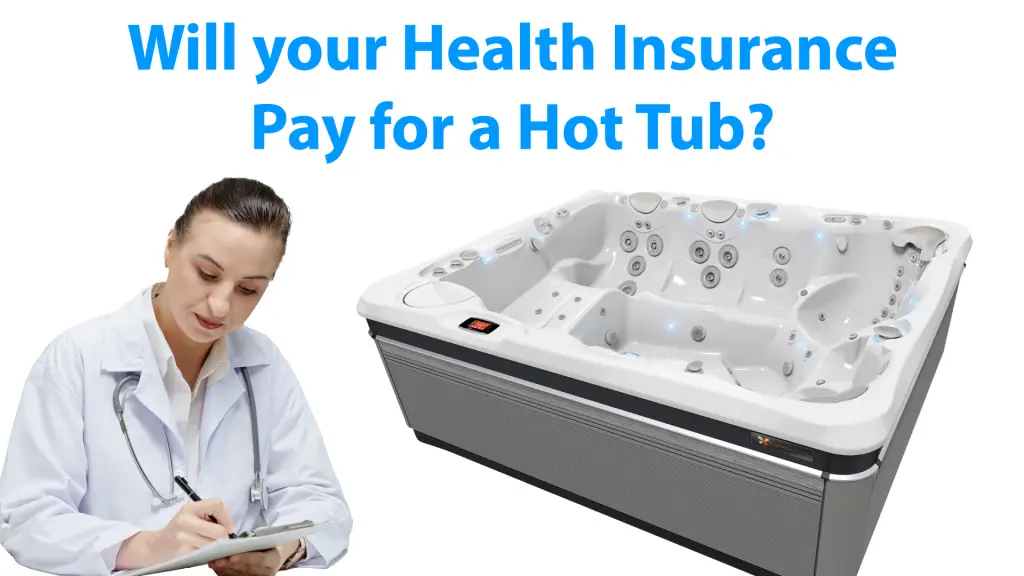 An image of a hot tub and a doctor with text asking, "will your health insurance pay for a hot tub?"