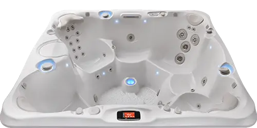 Arctic White shell color on the Caldera Utopia Series Niagara hot tub from Blackthorne Spas in Monterey County.