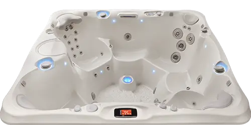 White Pearl shell option for the Caldera Utopia Series Niagara hot tub available at Blackthorne Spas.