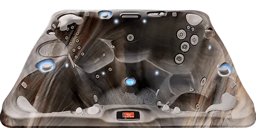 Tuscan Sun shell color on the Caldera Utopia Series Niagara hot tub from Blackthorne Spas.