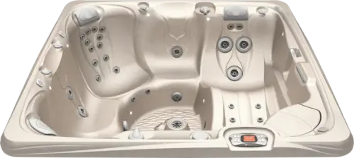 Caldera Seychelles hot tub in the Desert shell color from Blackthorne Spas.