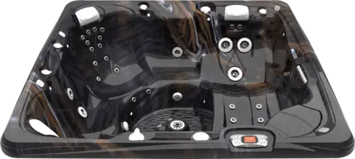 Caldera Seychelles hot tub in the Midnight Canyon shell color from Blackthorne Spas.