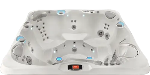 White Pearl shell for the Caldera Utopia Series Tahitian hot tub from Blackthorne Spas in Monterey County.